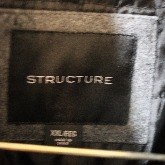 Structure Gray Wool Hidden  Button Coat XXL - Picture 12 of 13